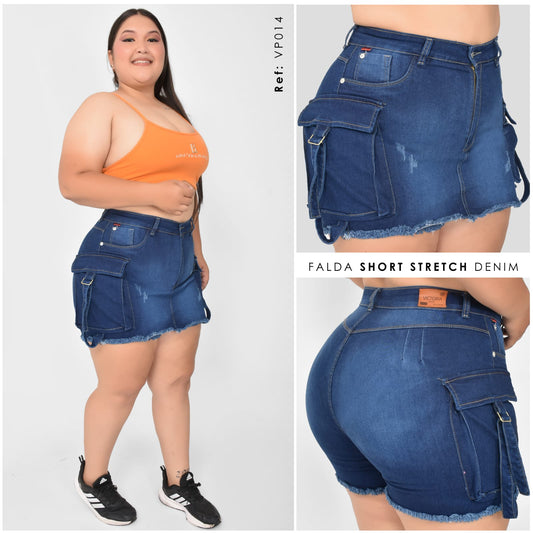 FALDA SHORTS TELA STRECH TALLA PLUS REF:VP014
