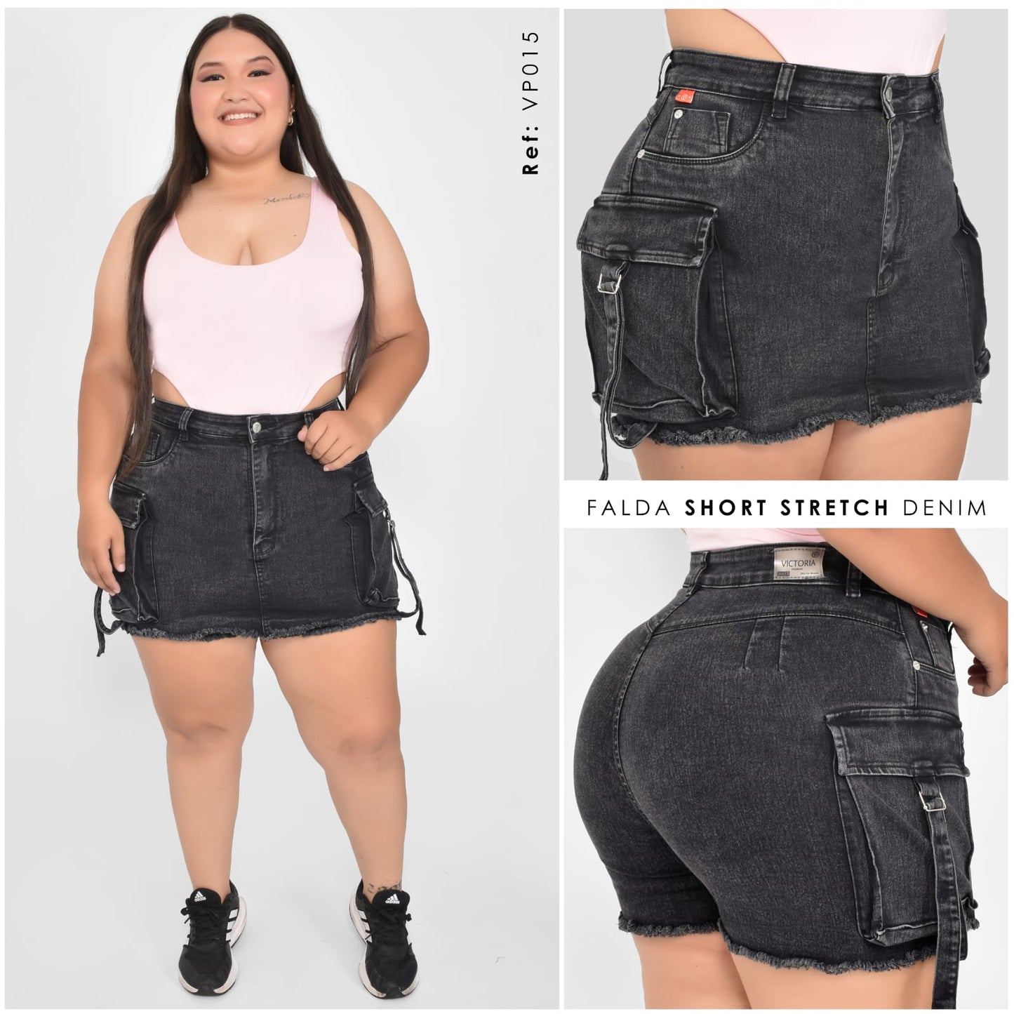 FALDA SHORTS TELA STRECH TALLA PLUS REF:VP015