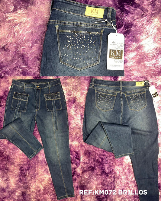 JEANS TALLA PLUS BRILLOS REF:KM072 BRILLOS