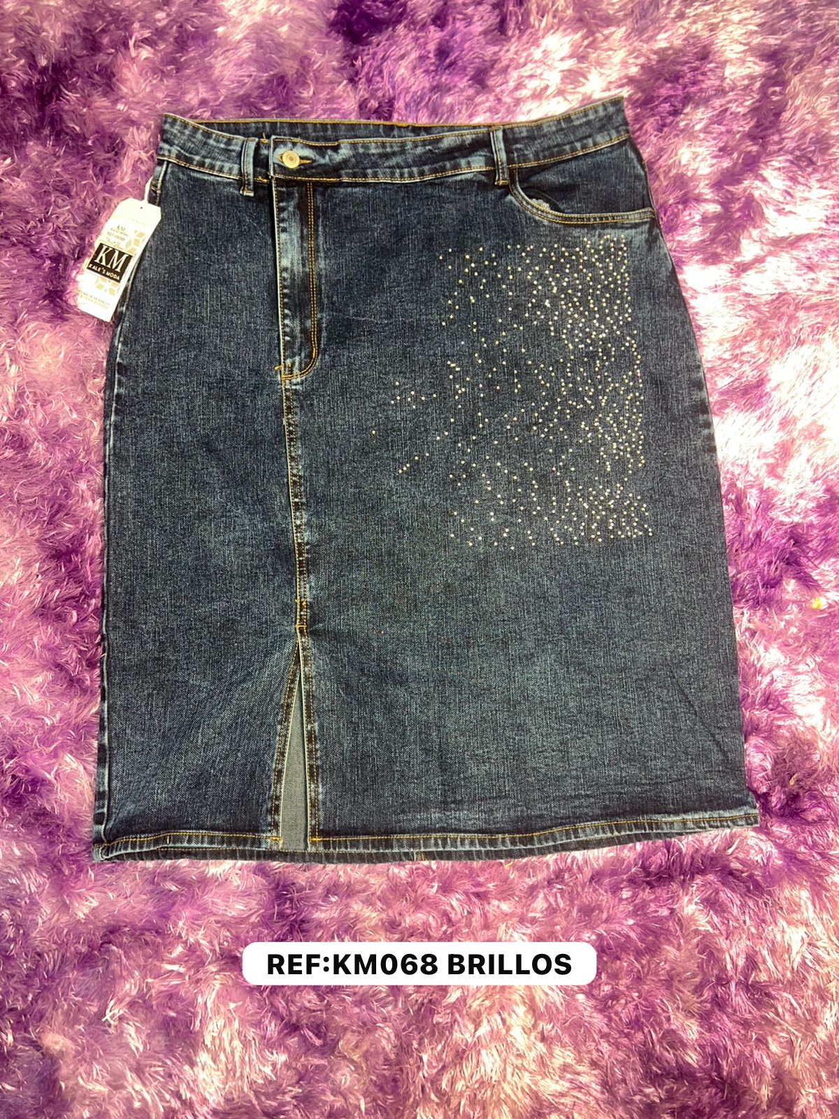 FALDA LARGA BRILLOS TALLA PLUS REF:KM068